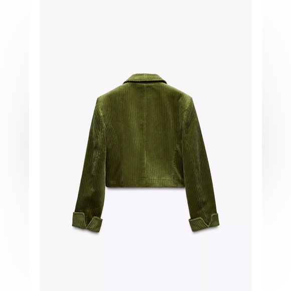 Zara Olive Green Corduroy Jacket - Picture 3 of 5